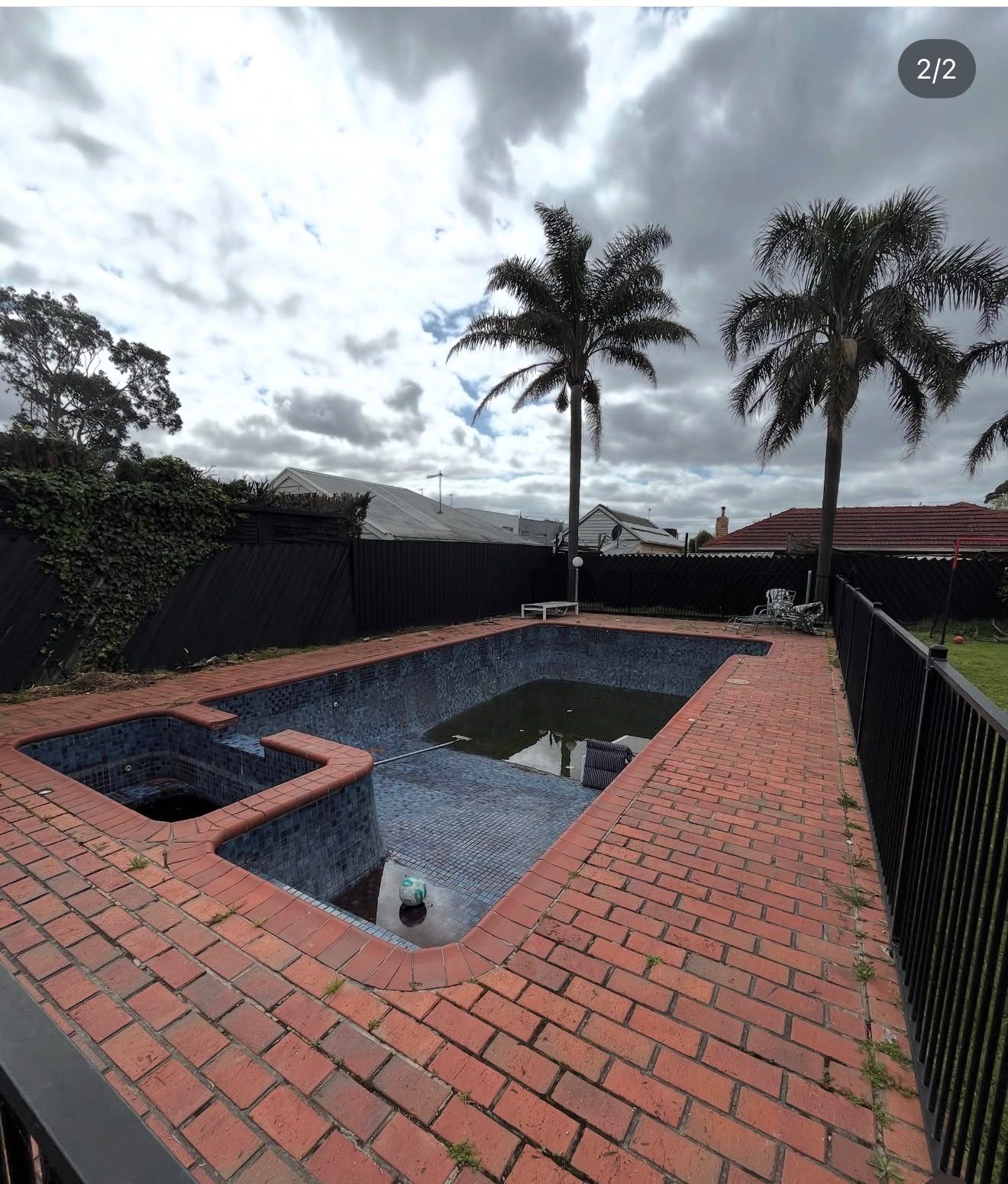 Pool area before